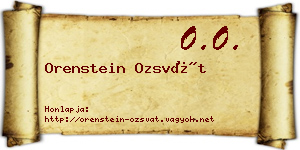Orenstein Ozsvát névjegykártya